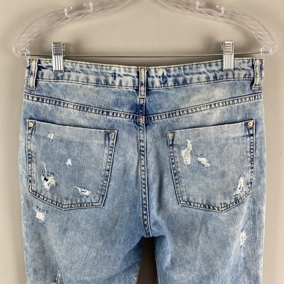 Zara Straight Leg Destroyed Jeans Size 6 - Picture 9 of 15